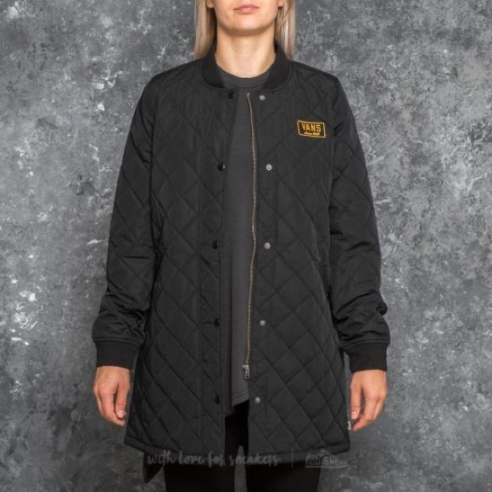 Vans Black Quilted Longline Puffer Coat - Picture 4 of 5